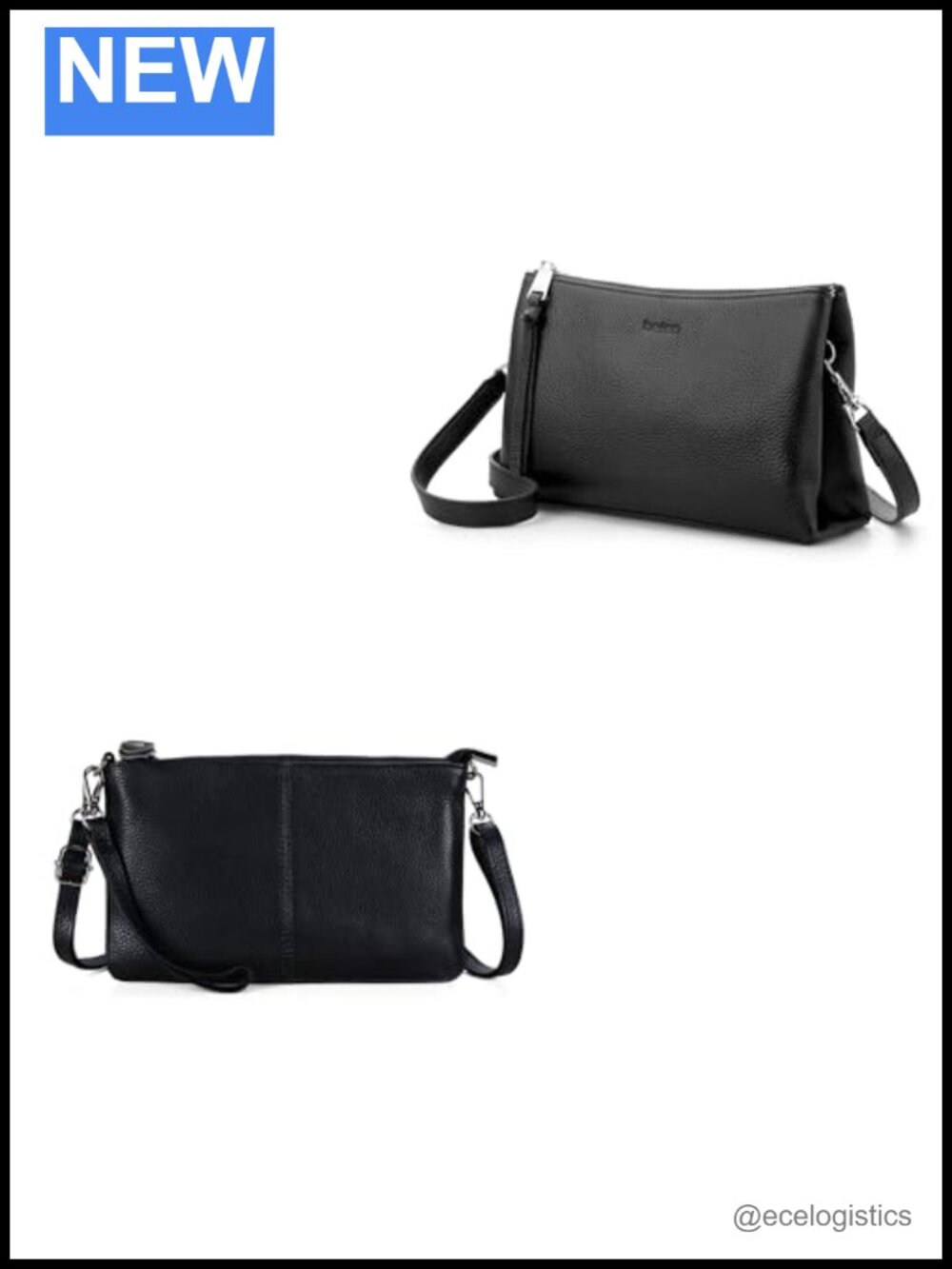 Genuine Leather Crossbody & Wristlet 2-Pack RFID Blocking Purse Set with Card